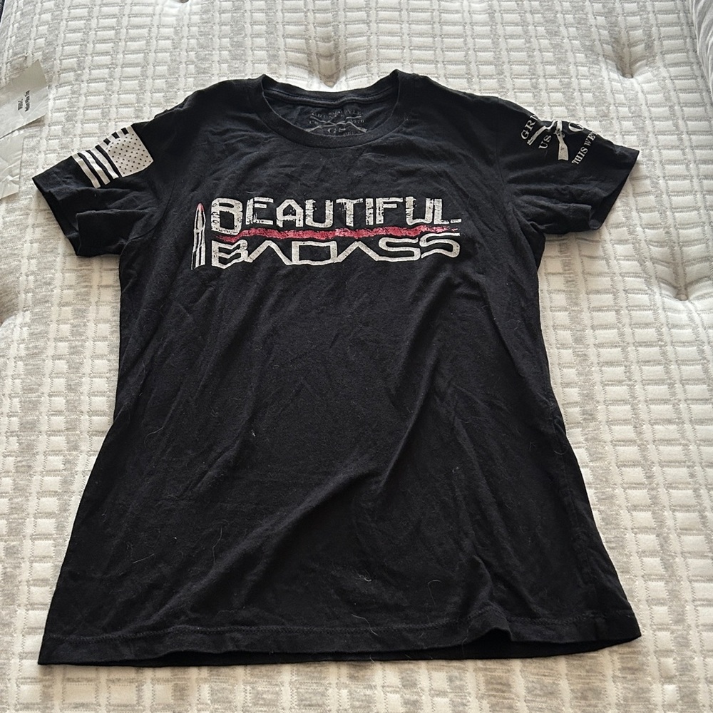 Grunt Style Black T-Shirt with White Graphic
